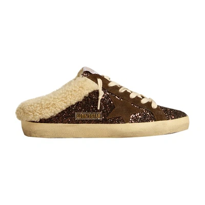 Golden Goose Super-star Mules In Chocolate Brown/white