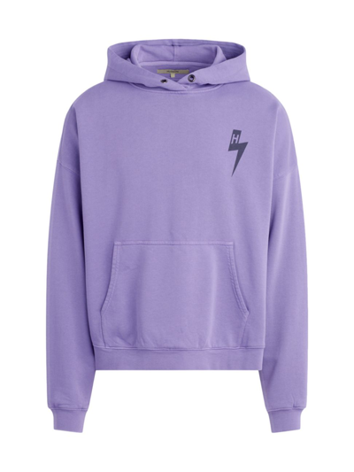 Hudson Men's Cropped French Terry Hoodie In Violet Midnight