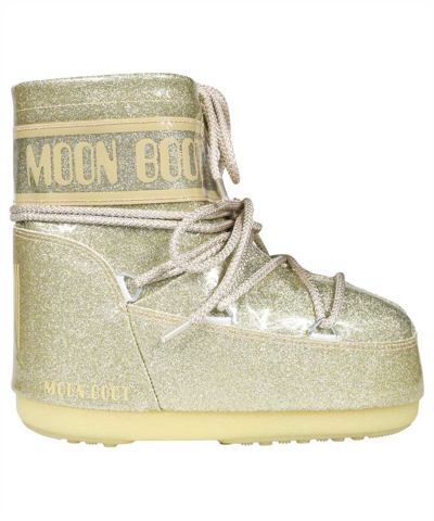 Moon Boot Icon Low Glitter Boots In Gold