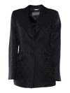 Alberta Ferretti Jacquard Monogram Blazer In Black