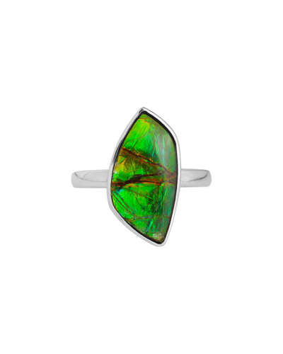 Tiramisu Silver 7.80 Ct. Tw. Ammolite Ring In Green