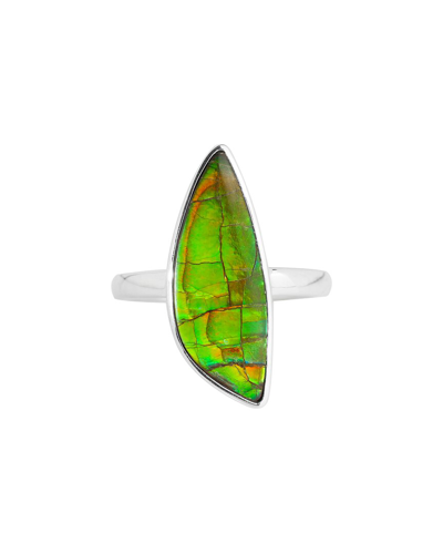 Tiramisu Silver 11.90 Ct. Tw. Ammolite Ring In Green