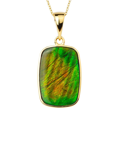 Tiramisu 14k Over Silver 14.45 Ct. Tw. Ammolite Necklace In Green