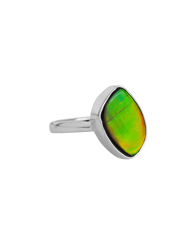 Tiramisu Silver 10.70 Ct. Tw. Ammolite Ring In Green