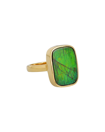 Tiramisu 14k Over Silver 9.30 Ct. Tw. Ammolite Ring In Gold