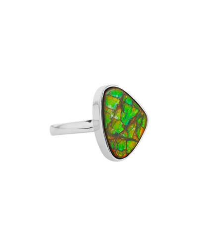 Tiramisu Silver 6.35 Ct. Tw. Ammolite Ring In Metallic