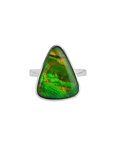 Tiramisu Silver 10.85 Ct. Tw. Ammolite Ring In Green