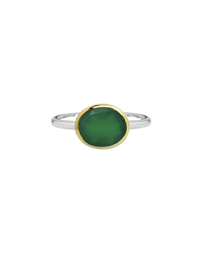 Tiramisu 14k Over Silver Green Onyx Ring