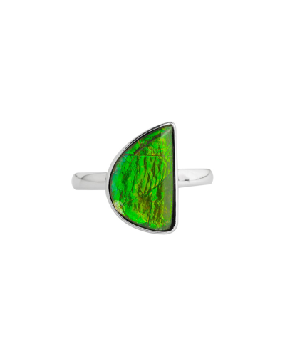 Tiramisu Silver 5.00 Ct. Tw. Ammolite Ring In Green