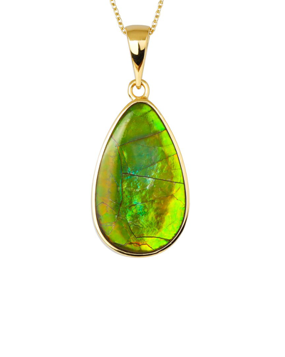 Tiramisu 14k Over Silver 11.96 Ct. Tw. Ammolite Necklace In Green