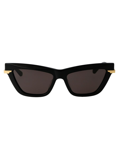 Bottega Veneta Sunglasses In 001 Black Gold Grey
