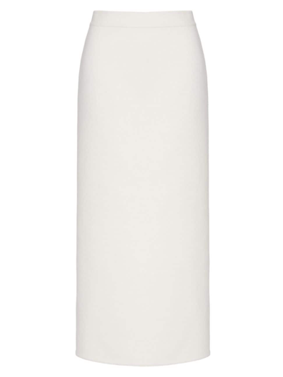 Valentino Compact Drap Midi Skirt Woman Ivory 38