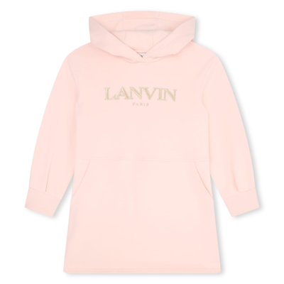 Lanvin Kids' Girls Pale Pink Cotton Sweatshirt Dress