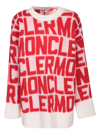 MONCLER RED/WHITE LOGOED PULLOVER