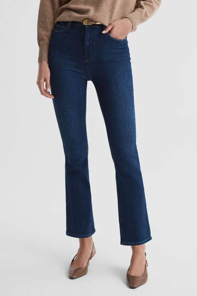 Paige High Rise Flared Jeans In Timeless Blue