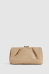 REISS MADISON - NATURAL WOVEN CLUTCH BAG, ONE