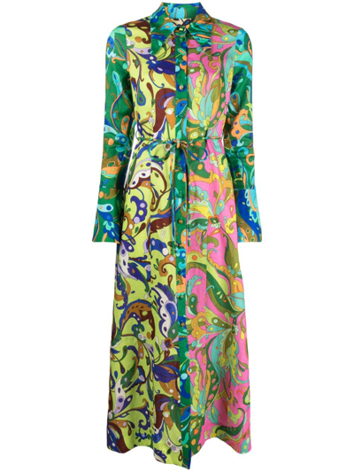 Alemais Green Yvette Paisley-print Dress