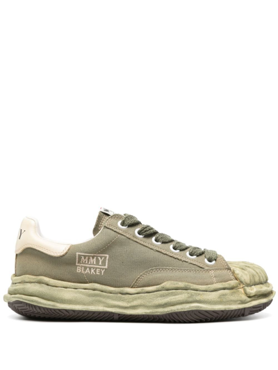 Miharayasuhiro Logo-print Leather Sneakers In Green