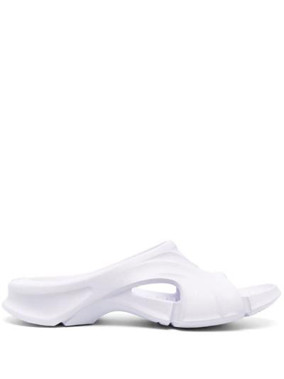 Balenciaga White Mold Open Toe Slides