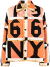 BODE ORANGE LETTER BLOCK QUILTED JACKET