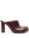Jw Anderson Leather Heeled Mules In Brown