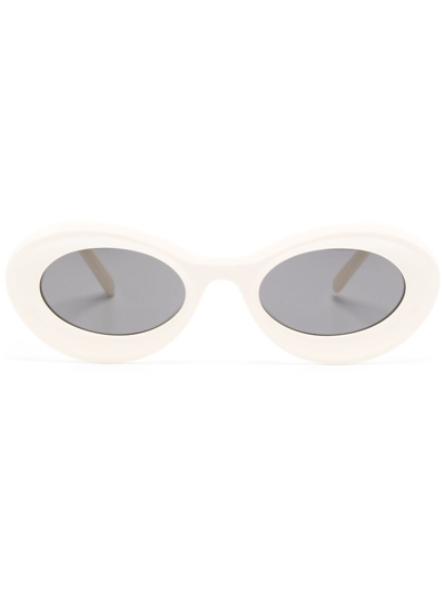 Loewe X Paula's Ibiza Neutral Oval Sunglasses In Neutrals