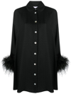 SLEEPER BLACK PASTELLE PATTERNED-JACQUARD SHIRT DRESS