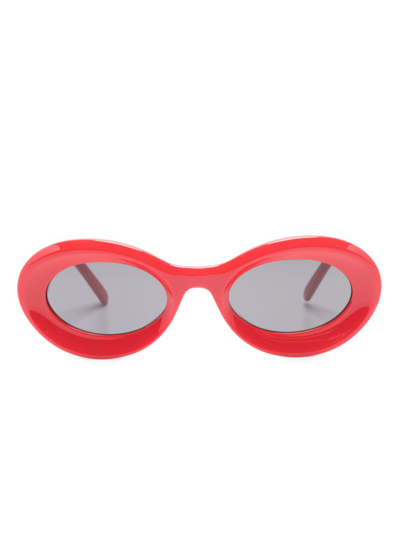 Loewe X Paula's Ibiza Red Loop Oval-frame Sunglasses