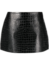 THE FRANKIE SHOP MARY CROCO-EMBOSSED MINISKIRT - WOMEN'S - POLYURETHANE/POLYESTER/COTTON