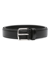 The Row Black Buckled Leather Belt In Black