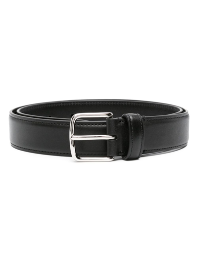 The Row Black Buckled Leather Belt