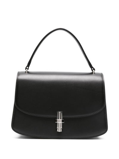 The Row Black Sofia 8.75 Leather Top Handle Bag