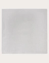 Valentino Garavani Vlogo Signature Jacquard Shawl In Silk Cashmere And Lurex 140x140 Woman Silver Un In Silver