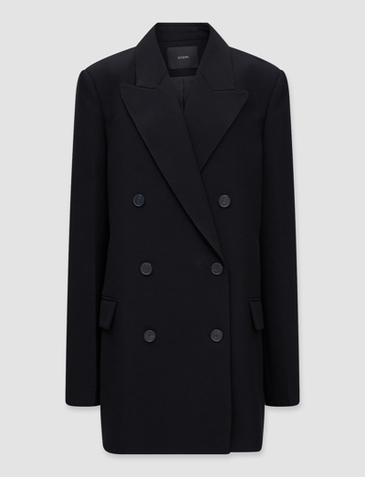Joseph Wool Viscose Faille Chapone Jacket In Black