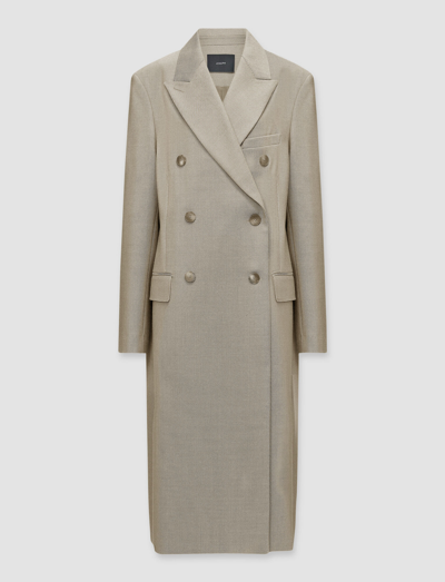 Joseph Cornwall Double-breasted Wool-blend Coat In Pewter