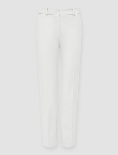 Joseph Womens Ivory Coleman Straight-leg Mid-rise Stretch-cotton Trousers