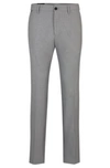 Hugo Boss Slim-fit Trousers In Micro-patterned Performance-stretch Fabric In Silver