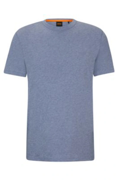 Hugo Boss Cotton-jersey T-shirt With Tonal Logo In Blue
