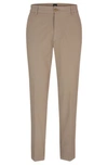 Hugo Boss Regular-fit Trousers In Patterned Stretch Cotton In Beige