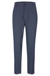 Hugo Boss Regular-fit Trousers In Patterned Stretch Cotton In Light Blue