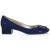 Roger Vivier 35mm Belle De Nuit Patent Leather Pumps, Navy In Blue