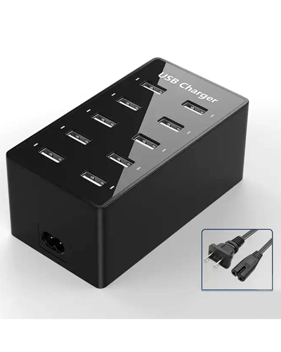 3p Experts 10-port Usb Hub In Black