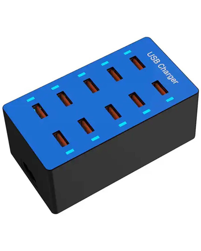 3p Experts 10-port Usb Hub In Blue