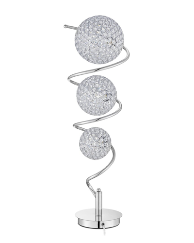 Finesse Decor Vertical Crystal Sphere Table Lamp In Silver