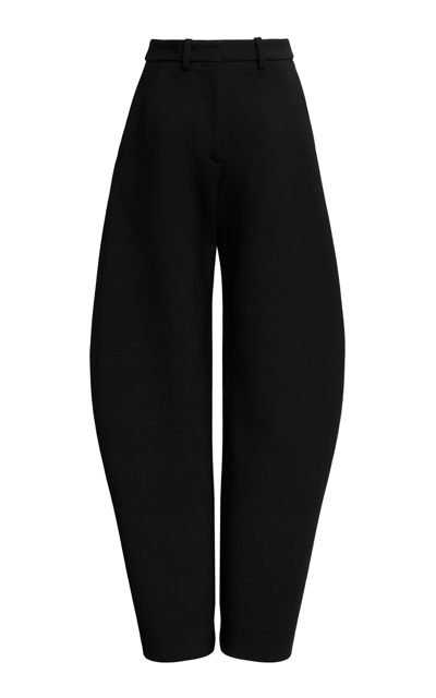 ALAÏA ROUNDED WOOL WIDE-LEG PANTS