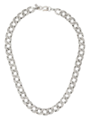 KENNETH JAY LANE SILVER-TONE CRYSTAL CURB CHAIN NECKLACE