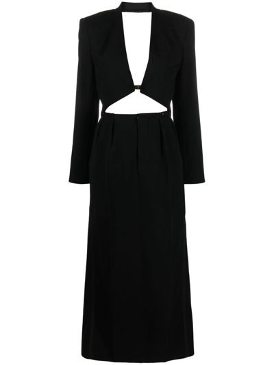 Bettter Tailcoat Wool Gown In Black