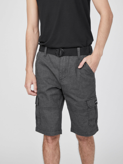 Guess Factory Karl Textured Cargo Shorts In Black