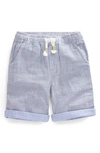 Mini Boden Drawstring Vacation Shorts College Navy Ticking Boys Boden