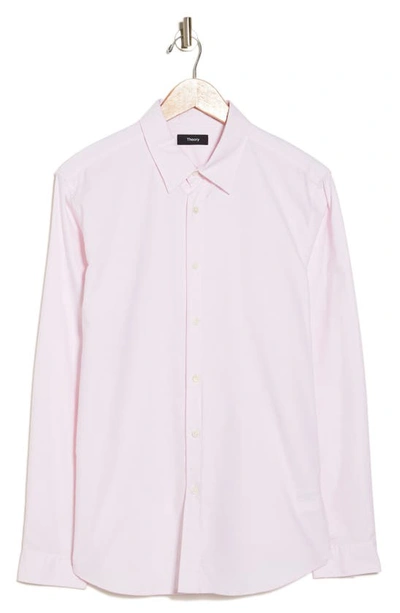 Theory Irving Yoga Oxford Shirt In Pink